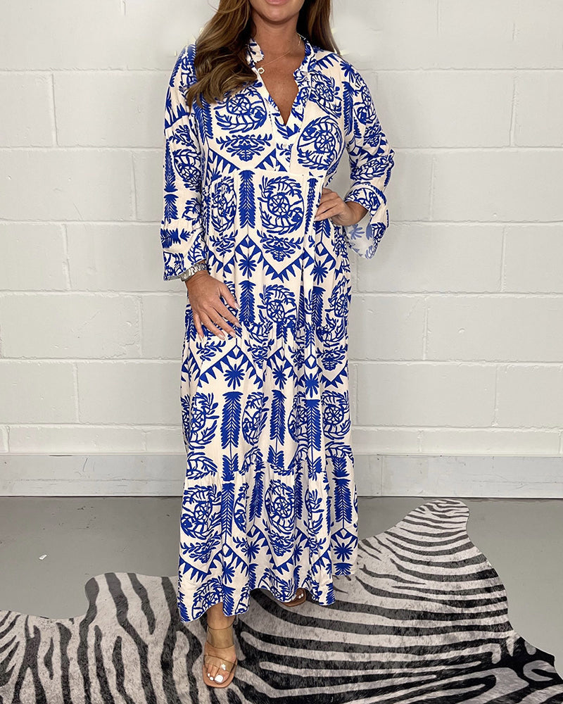 Alice Ruiz | Boho jurk met halslijn en print