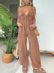 Anya Buck | Denim jumpsuit met V-hals