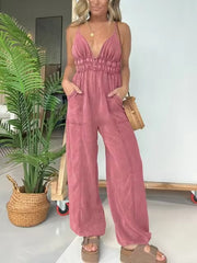 Anya Buck | Denim jumpsuit met V-hals