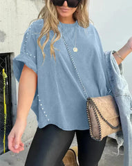 Aude Plourde | oversized T-shirt met studs