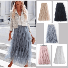 Conchita | Hoge Taille Ruffle Boho Rok