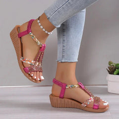 Héloïse Ross | Zomerse sandalen met open teen en stras