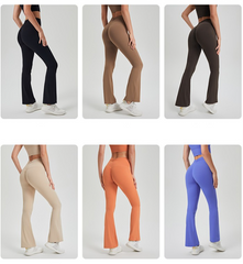 Mona Sharp | Flare legging met gekruiste buikcontrole