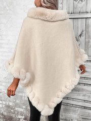 Raffaela | Modieuze Winter Poncho Met Bontkraag