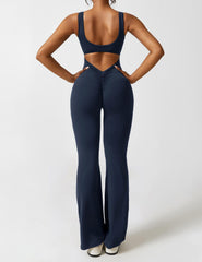 Roberta Fit | Slim jumpsuit met schelpvormige rug