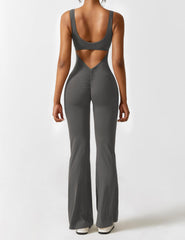 Roberta Fit | Slim jumpsuit met schelpvormige rug